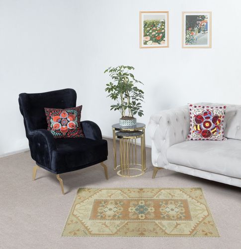 30x48 In Vintage Handmade Milas (Melas) Accent Rug Made Of 100% Wool photo furniture