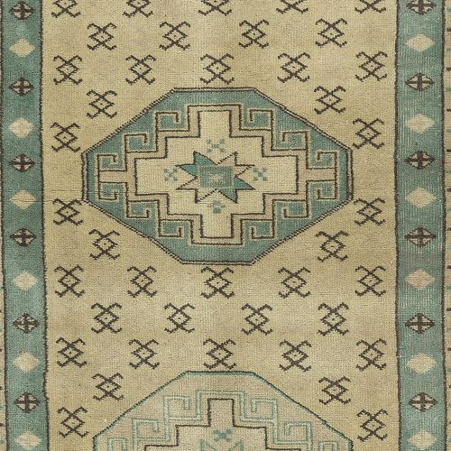 34x62 In Mid Century Handmade Turkish Accent Rug Made Of Wool photo 325.0