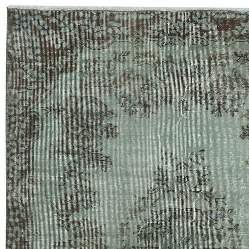 3.8x6.8 Ft Light Blue Color Over Dyed Small Rug. Handmade Turkish Accent Rug photo Textiles
