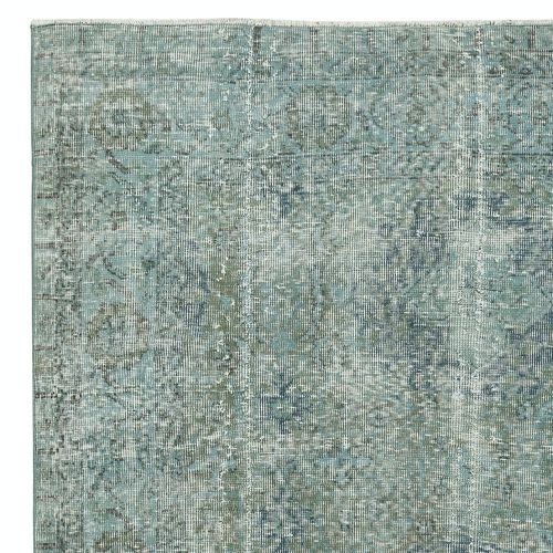 4.7x8.2 Ft Teal Blue Color Area Rug. Handmade Turkish Rug. Modern Home Decor photo Textiles