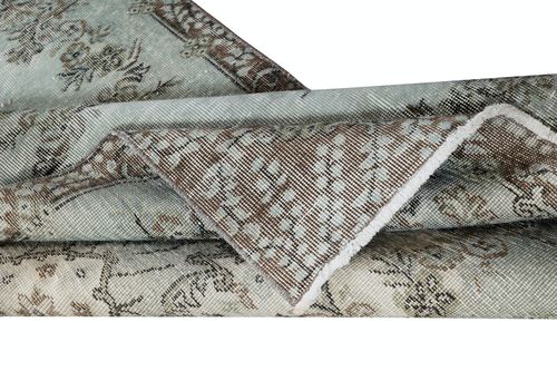 3.7x6.7 Ft Modern Handmade Turkish Accent Rug. Light Blue Color Small Rug photo for sale