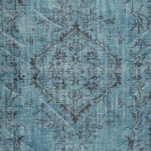 5x8.2 Ft Contemporary Hand Knotted Turkish Wool Area Rug Re Dyed In Blue Color photo 337.0
