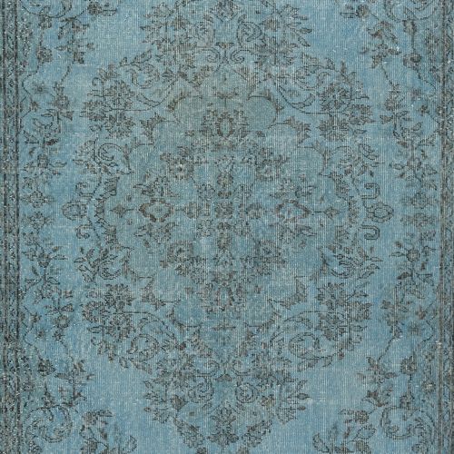 5.2x9 Ft Modern Area Rug In Blue, Hand Woven And Hand Knotted In Turkey photo 390.0
