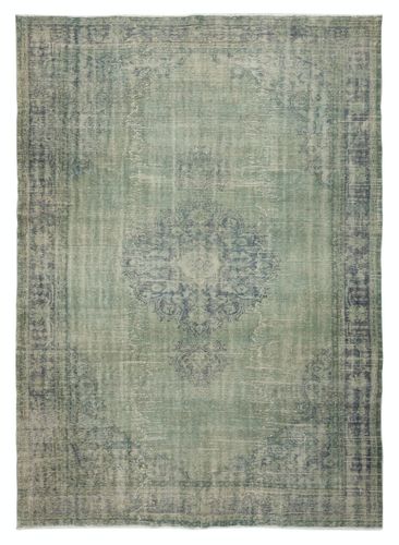 7.4x10.5 Ft Blue Area Rug For Contemporary Interiors, Handmade In Turkey