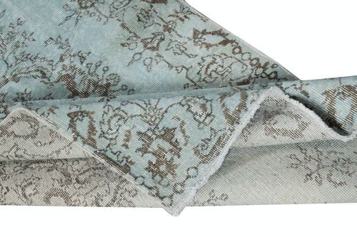 3.8x7 Ft Light Blue Accent Rug With Medallion Design. Hand Knotted In Turkey photo for sale