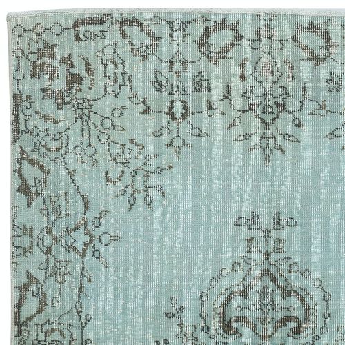 3.8x7 Ft Light Blue Accent Rug With Medallion Design. Hand Knotted In Turkey photo Textiles