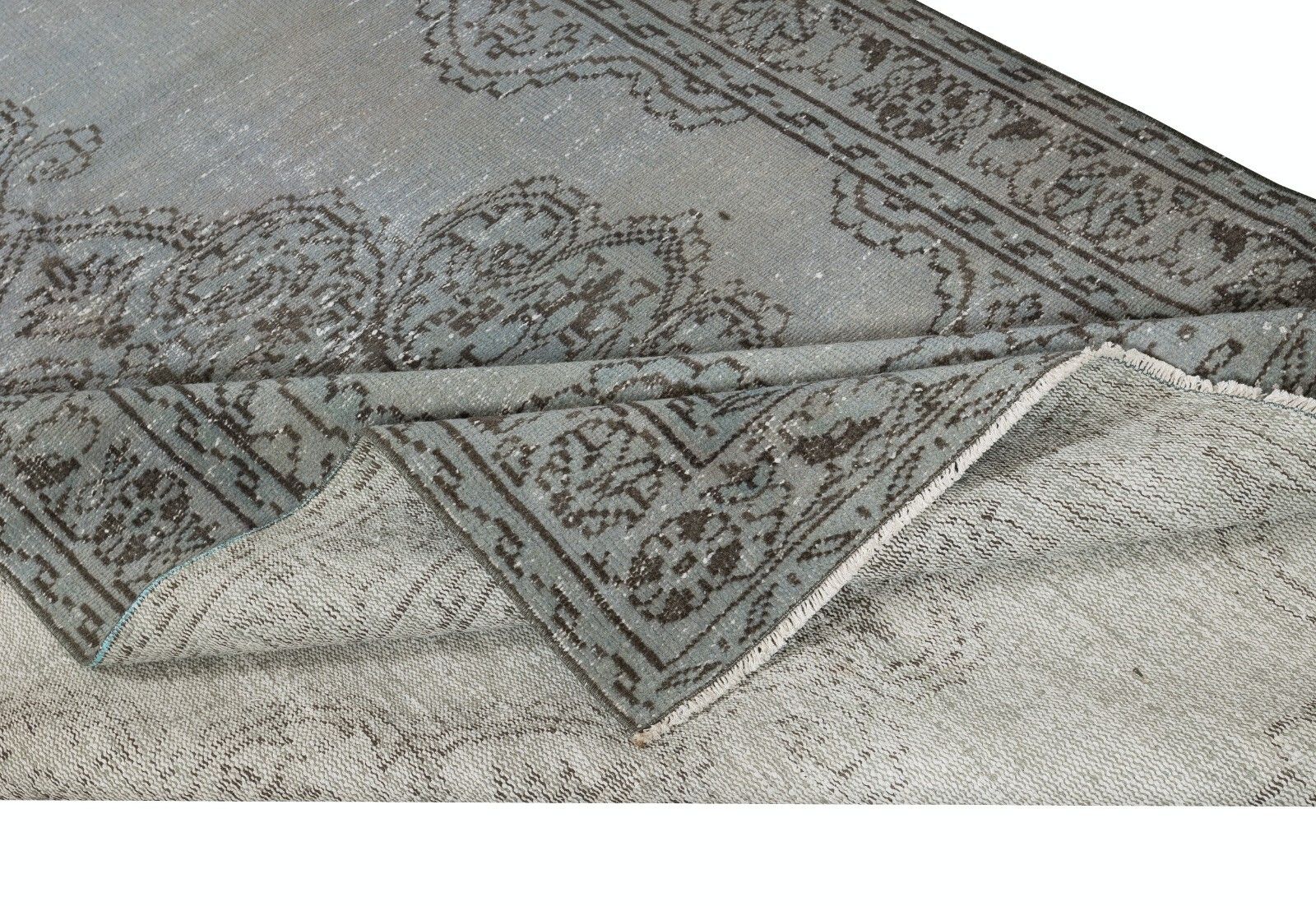 5.7x9 Ft Blue Area Rug For Modern Interiors, Handmade In Turkey photo for sale