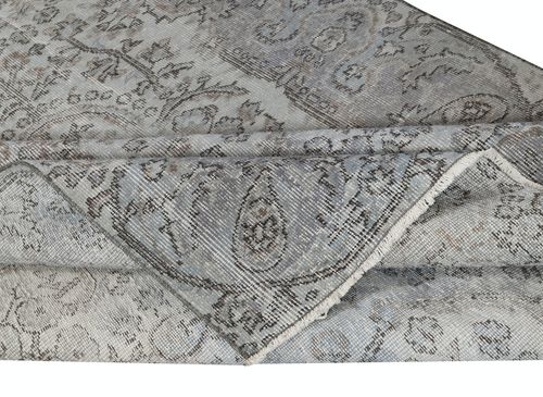 5.6x8.4 Ft Contemporary Handmade Turkish Wool Area Rug In Light Blue photo for sale