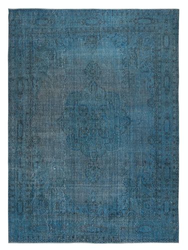 9x12.2 Ft Hand Knotted Blue Color Large Area Rug, Modern Handmade Turkish Carpet