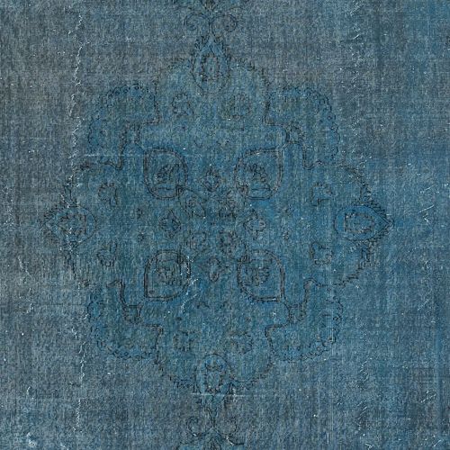9x12.2 Ft Hand Knotted Blue Color Large Area Rug, Modern Handmade Turkish Carpet photo 1297.0