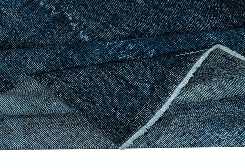 6.2x10.3 Ft Contemporary Handmade Turkish Wool Area Rug In Navy Blue photo for sale