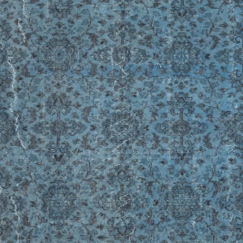 6.6x10.2 Ft Floral Design Handmade Blue Color Turkish Wool Area Rug photo 571.0