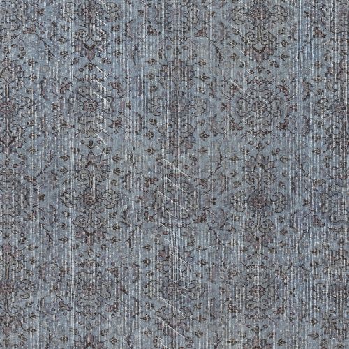 5.8x9 Ft Contemporary Handmade Turkish Wool Area Rug Over Dyed In Blue Color photo 443.0