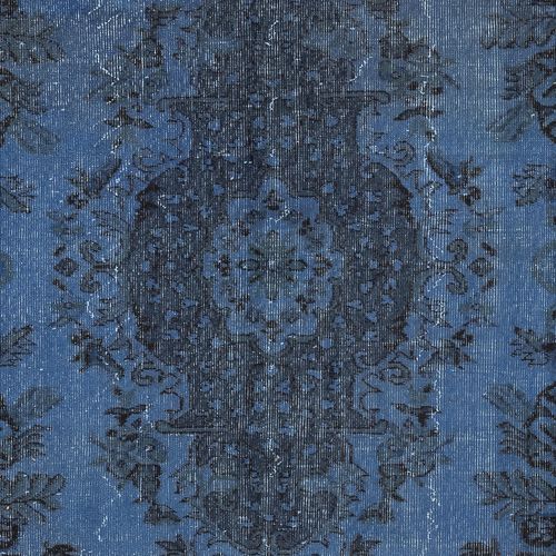 5.7x9 Ft Modern Medallion Design Area Rug In Blue, Hand Knotted In Turkey photo 521.0