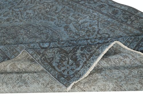 6.2x10.2 Ft Modern Handmade Blue Color Turkish Area Rug With Medallion Design photo for sale