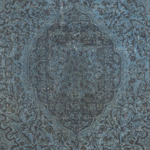 6.2x10.2 Ft Modern Handmade Blue Color Turkish Area Rug With Medallion Design photo 648.0