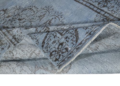 5.7x9.2 Ft Decorative Handmade Turkish Area Rug In Blue. Modern Floor Covering photo for sale