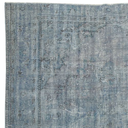 6.6x8.6 Ft Blue Area Rug For Modern Interiors, Handmade In Turkey photo Textiles