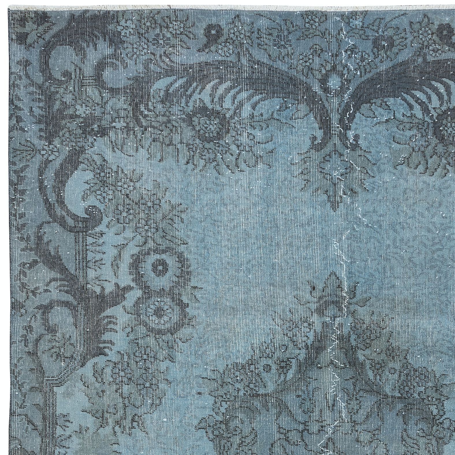 6.2x10 Ft Modern Handmade Wool Area Rug In Light Blue, Turkish Low Pile Carpet photo Textiles