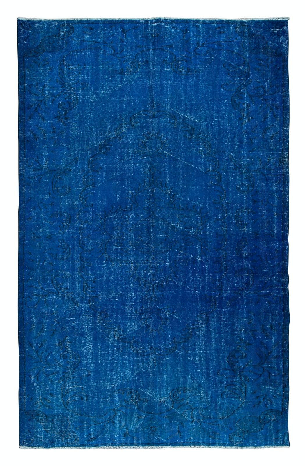 5.7x9.4 Ft Modern Blue Area Rug, Handwoven And Handknotted In Isparta, Turkey
