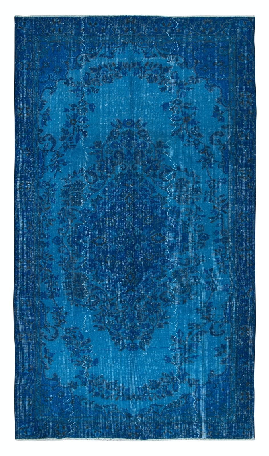 5.5x9.4 Ft Blue Home Decor Carpet, Contemporary Handmade Turkish Sparta Rug