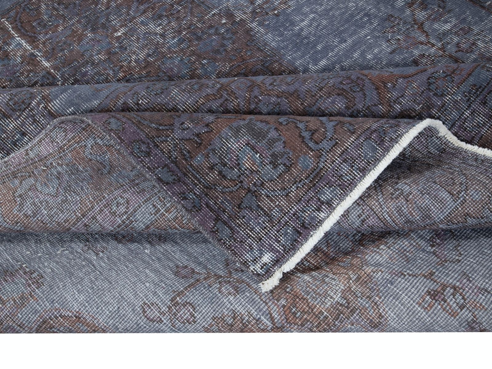 6.2x9.2 Ft Handmade Blue Turkish Rug, Vintage Living Room Decor Carpet photo for sale