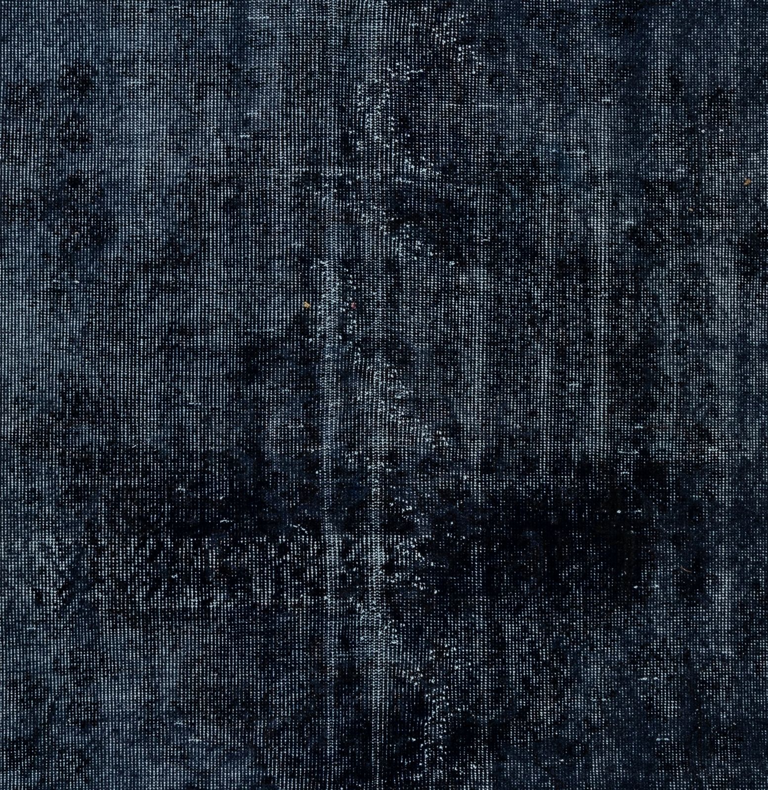 5.6x9.6 Ft Distressed Handmade Vintage Anatolian Area Rug Re Dyed In Navy Blue photo 457.0