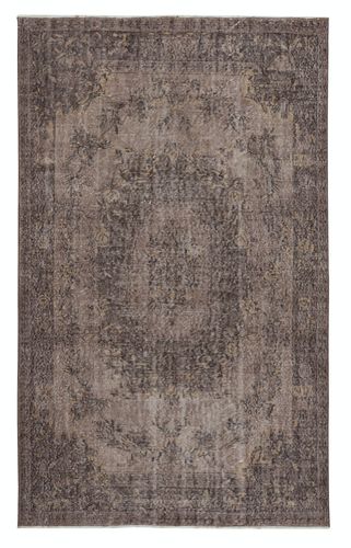 5.7x9 Ft Hand Made Floor Rug From Turkey. Brown Color Re Dyed Area Rug