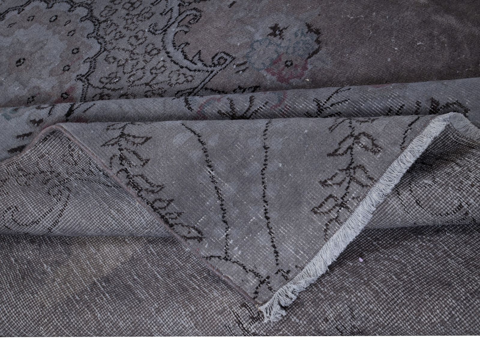 7x10 Ft Decorative Handmade Turkish European Design Rug In Gray And Brown Tones photo for sale