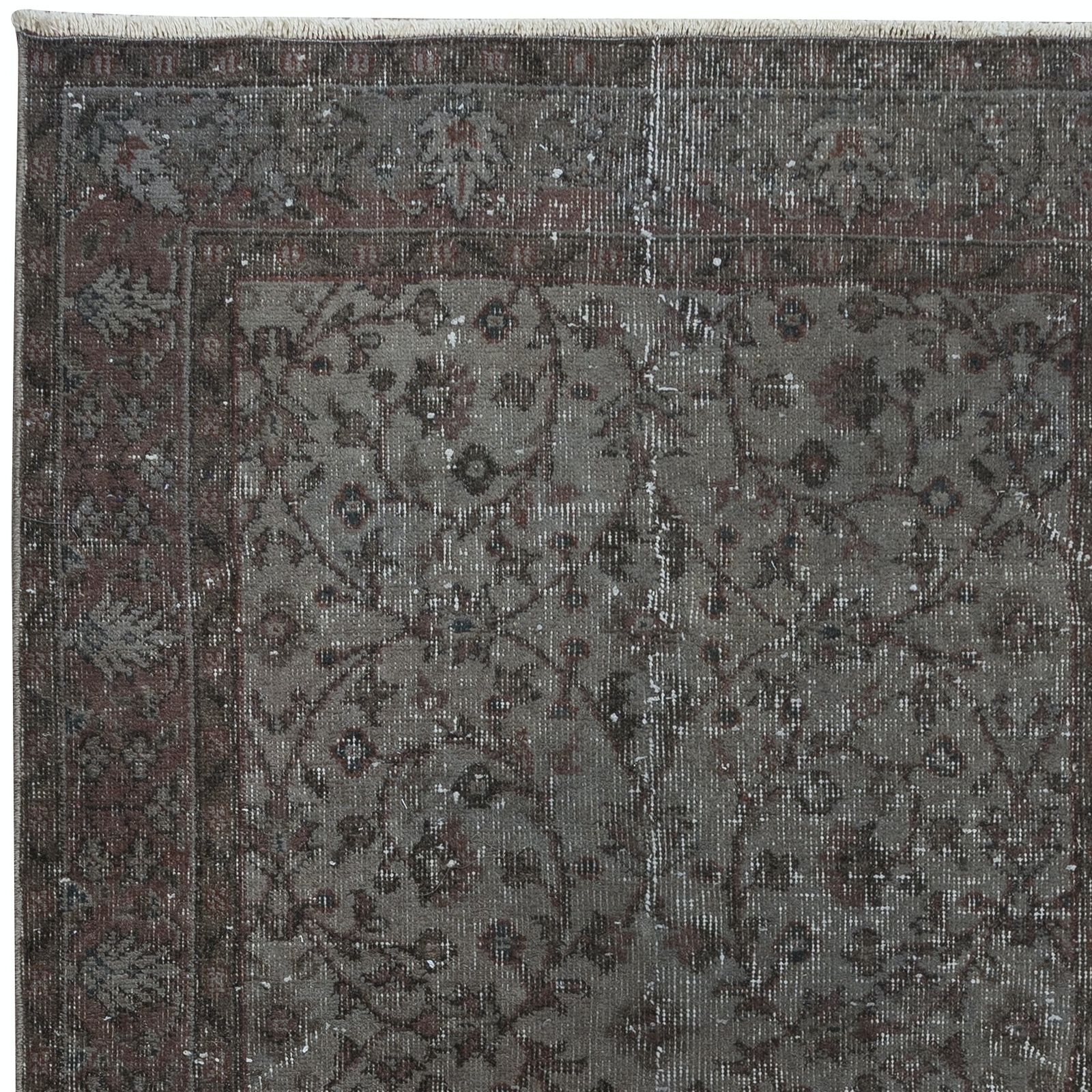 3.7x6.8 Ft Handmade Turkish Rug In Dark Gray, Great 4 Modern Interiors photo Textiles