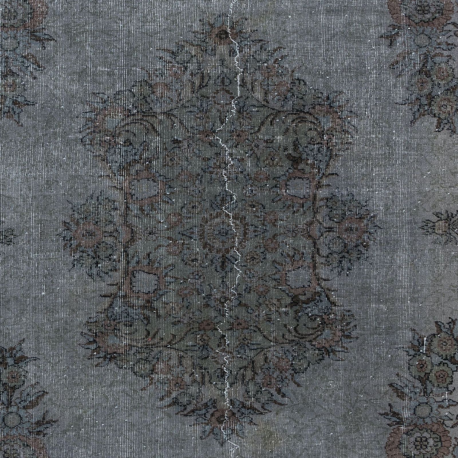 6.7x10 Ft Aubusson Inspired Gray Rug For Modern Interiors, Handmade In Turkey photo 577.0