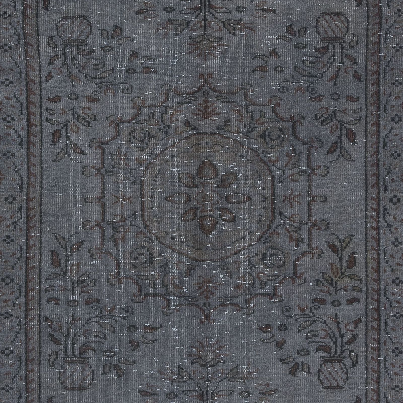 5.2x8.8 Ft Modern Handmade Turkish Wool Area Rug In Shadow Grey & Brown Tones photo 471.0