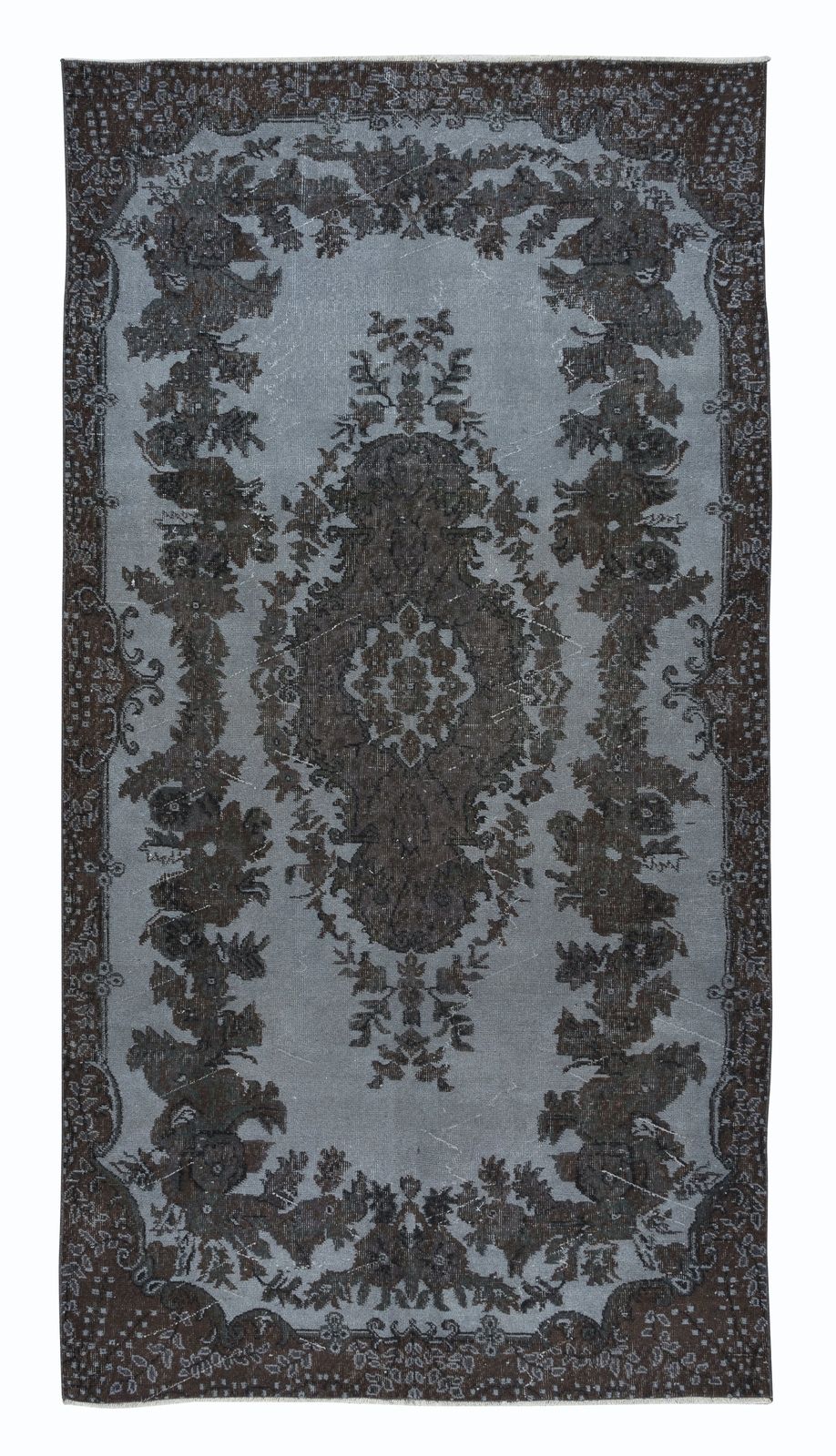 5.3x9.7 Ft Gray Handmade Turkish Area Rug For Living Room And Dining Room