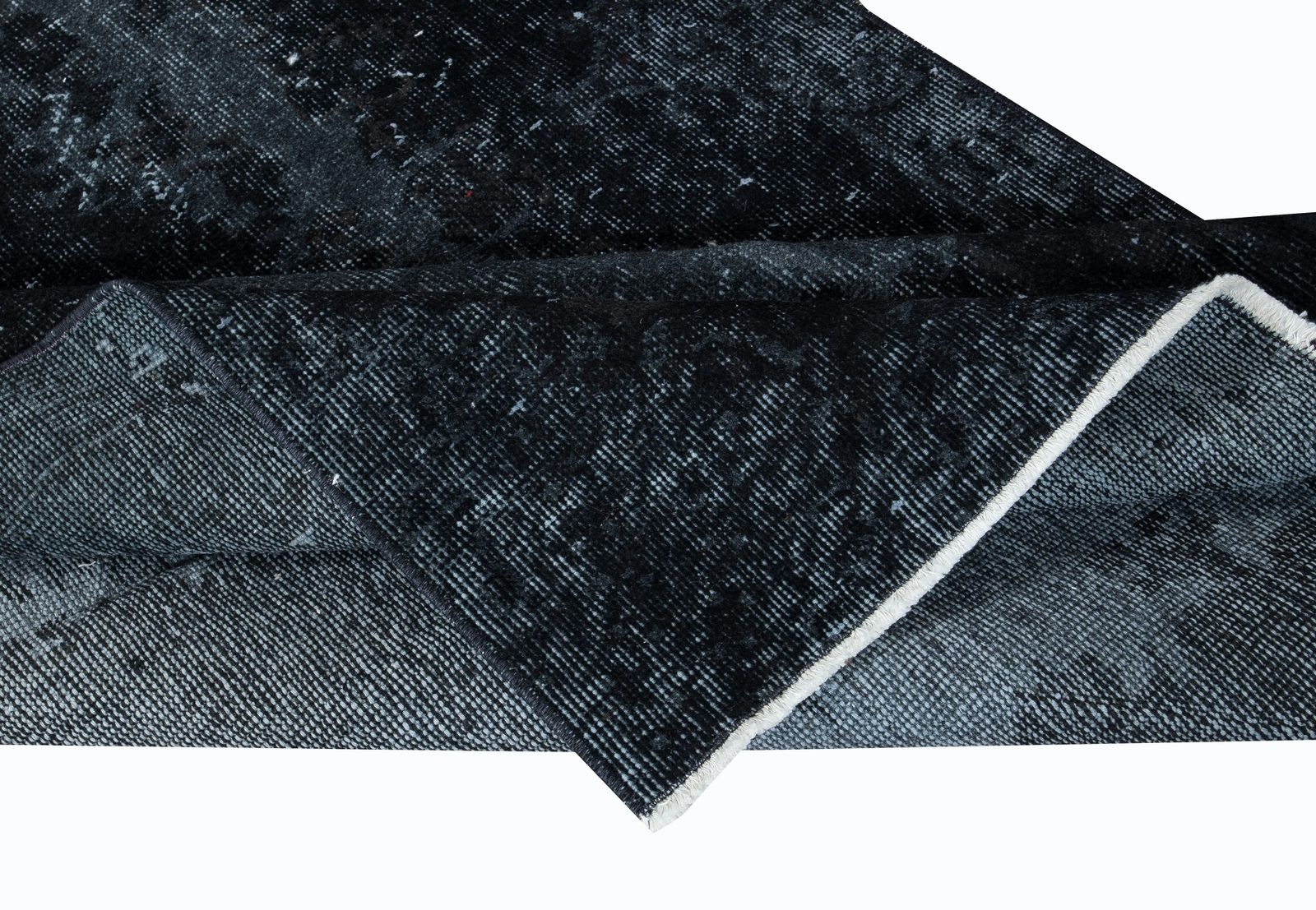 3.8x6.6 Ft Charcoal Gray & Black Living Room Rug, Modern Handmade Turkish Carpet photo for sale