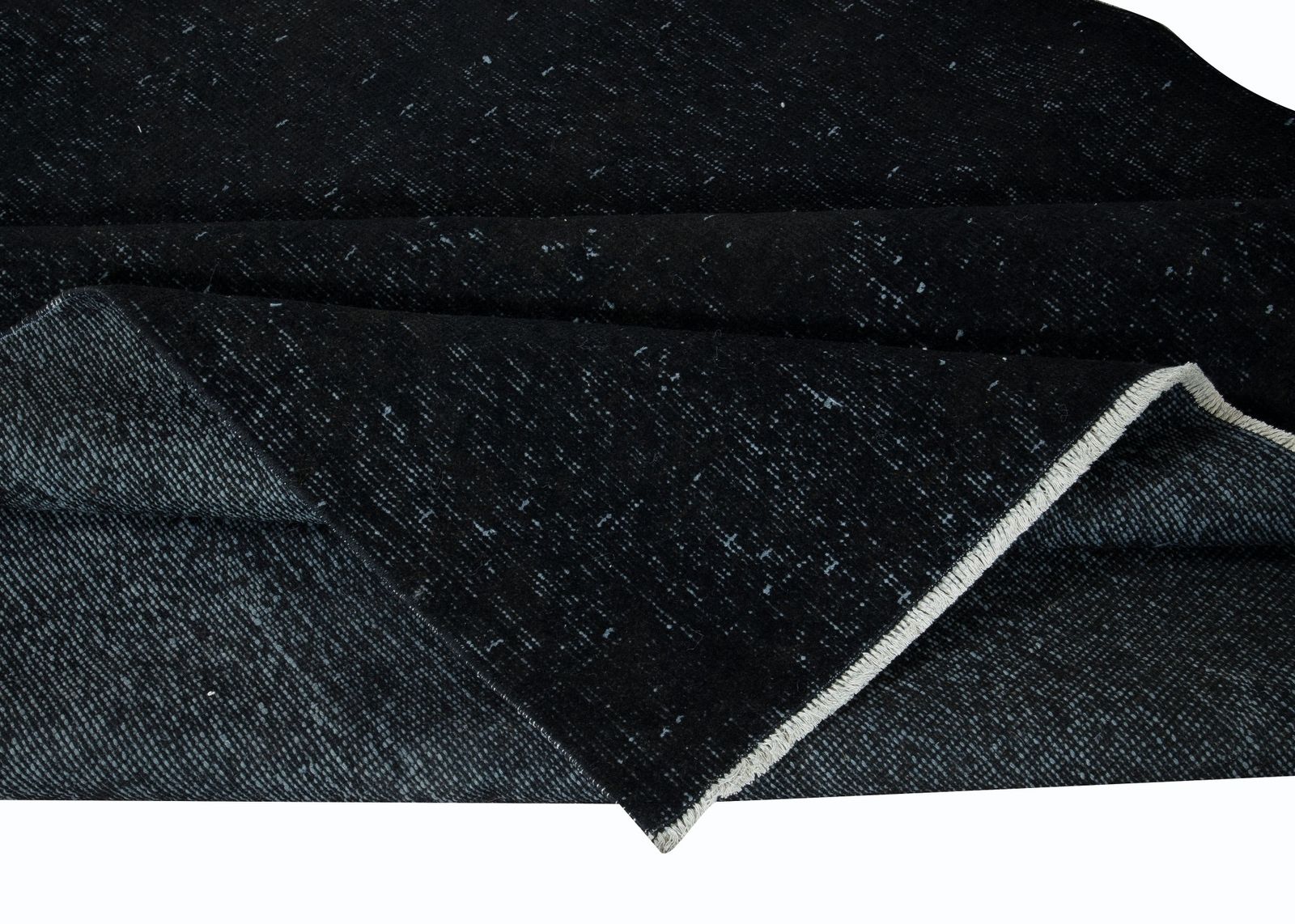 5.4x9 Ft Plain Black Area Rug, Handknotted And Handwoven In Turkey photo for sale