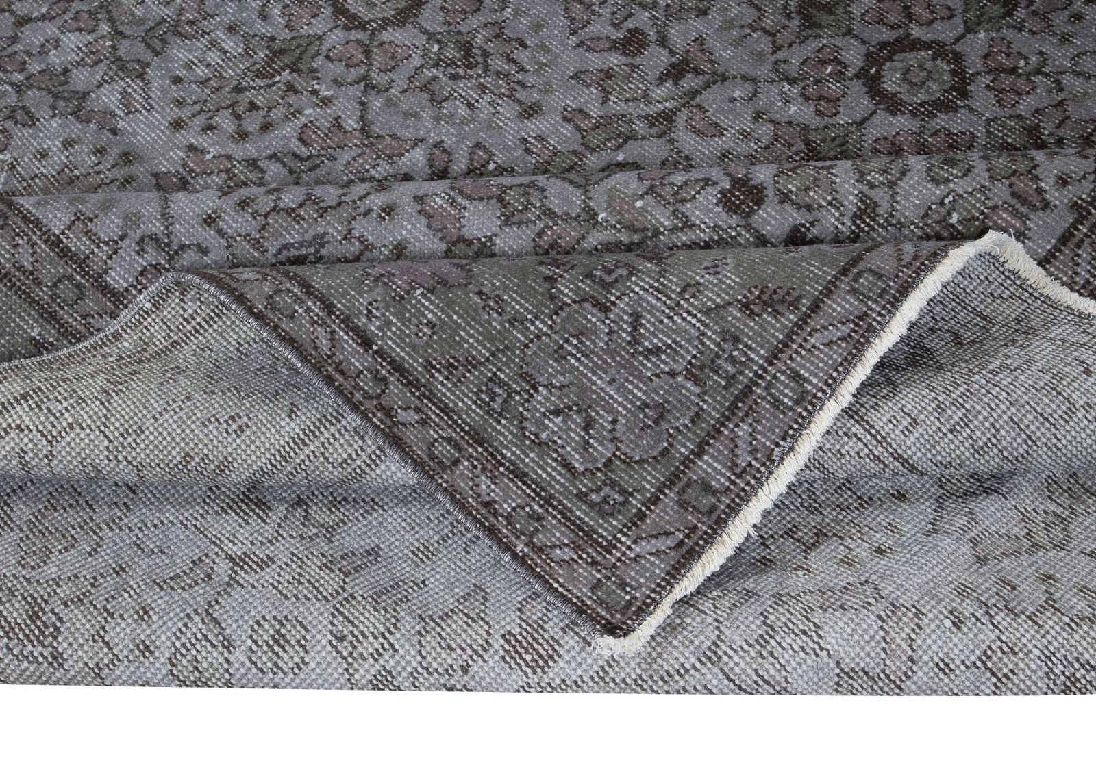 6x9.4 Ft Upcycled Handmade Area Rug In Gray, Contemporary Turkish Carpet photo for sale