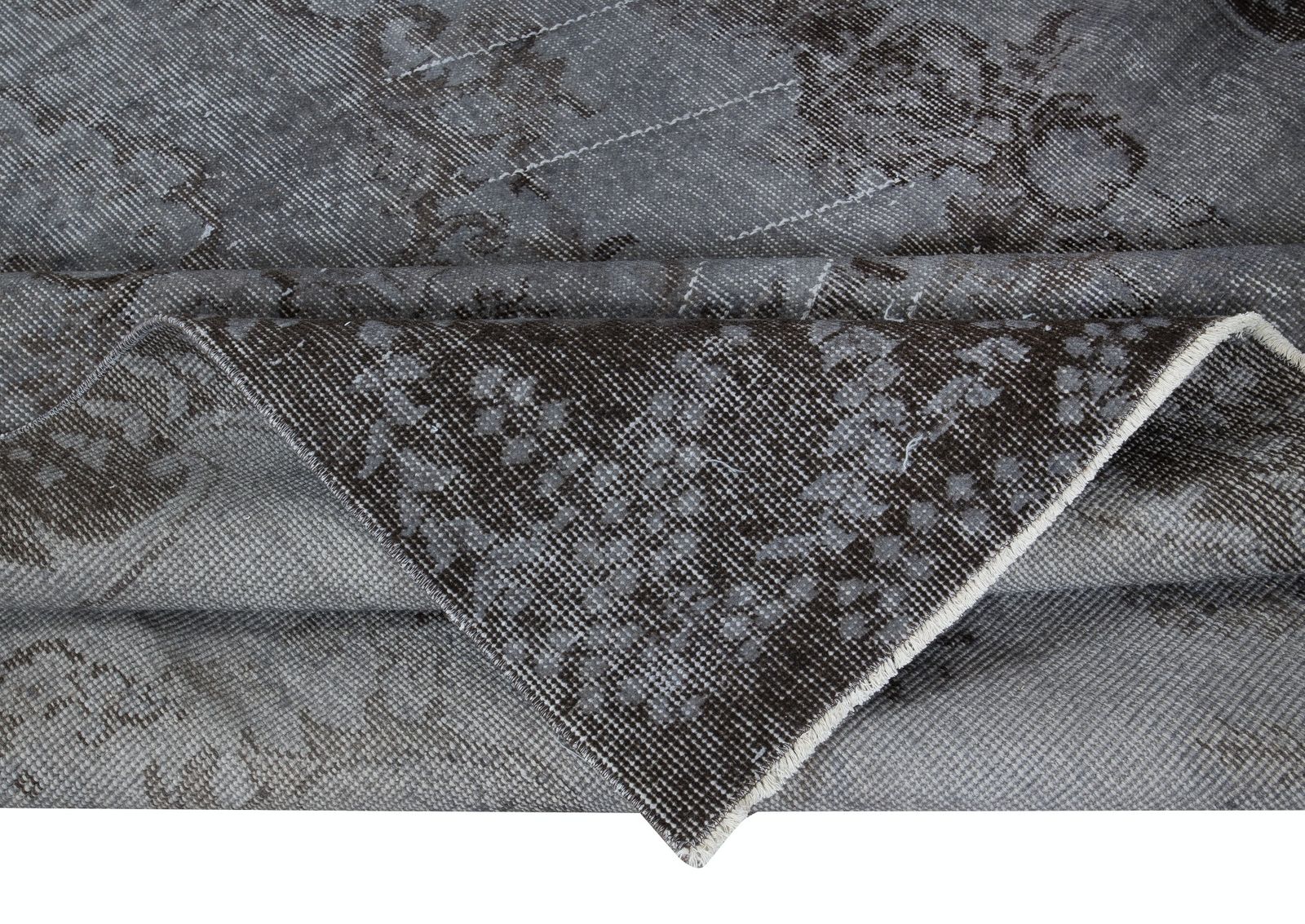 5.5x9.8 Ft Contemporary Overdyed Hand Knotted Wool Grey Area Rug From Turkey photo for sale