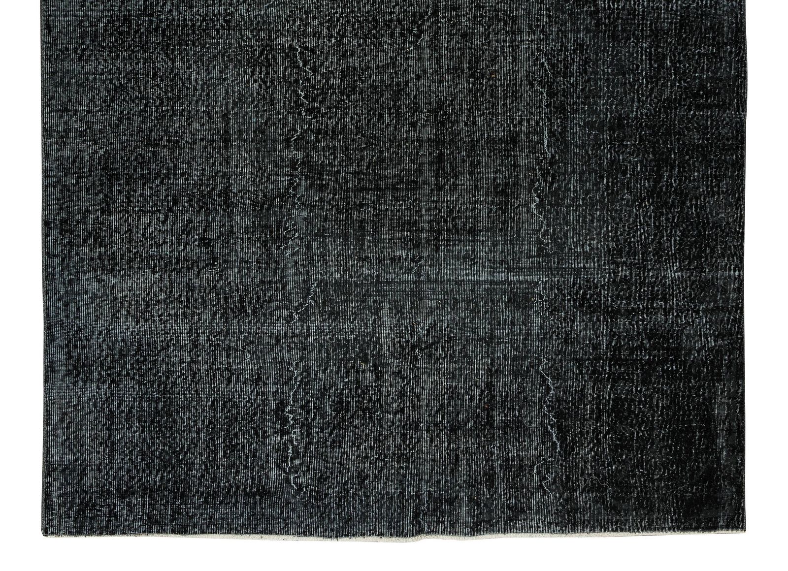 6.4x9.6 Ft Handmade Vintage Turkish Area Rug Re Dyed In Black 4 Modern Interiors photo 528.0