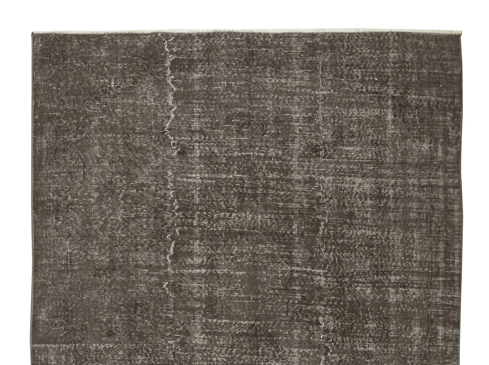 5.7x8.6 Ft Contemporary Turkish Rug Re Dyed In Gray, Vintage Hand Knotted Carpet photo Textiles