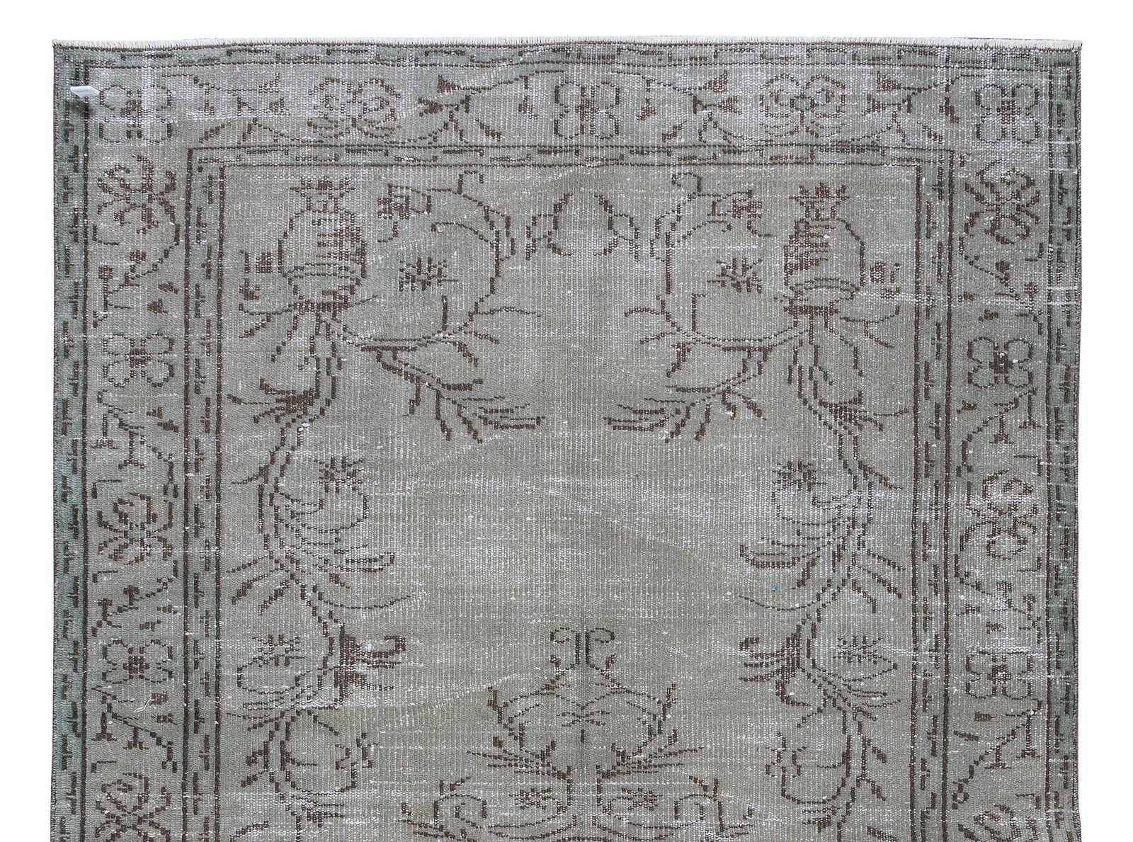 5x8 Ft Mid Century Handmade Turkish Area Rug Overdyed In Gray 4 Modern Interiors photo Textiles