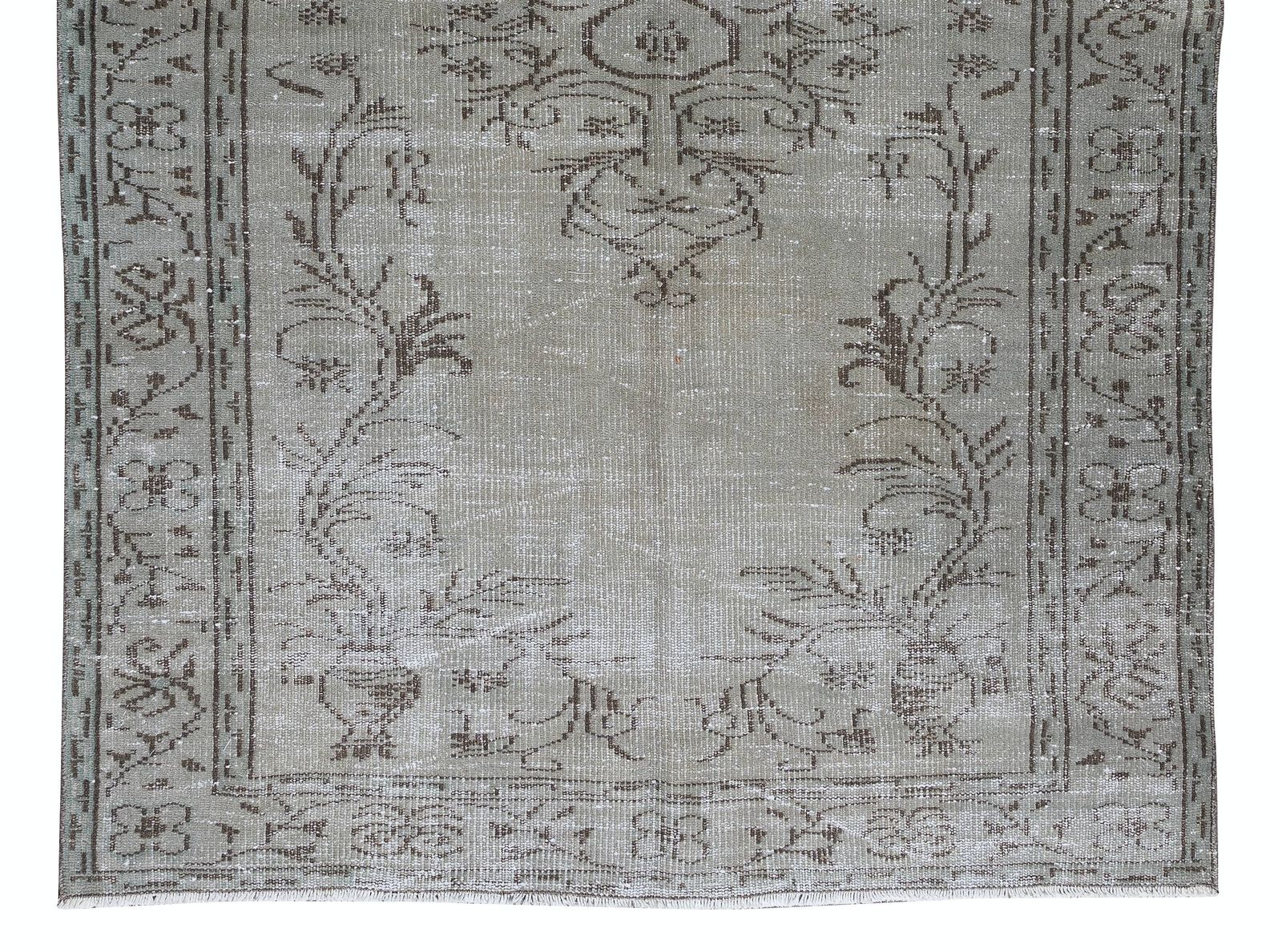 5x8 Ft Mid Century Handmade Turkish Area Rug Overdyed In Gray 4 Modern Interiors photo 420.0