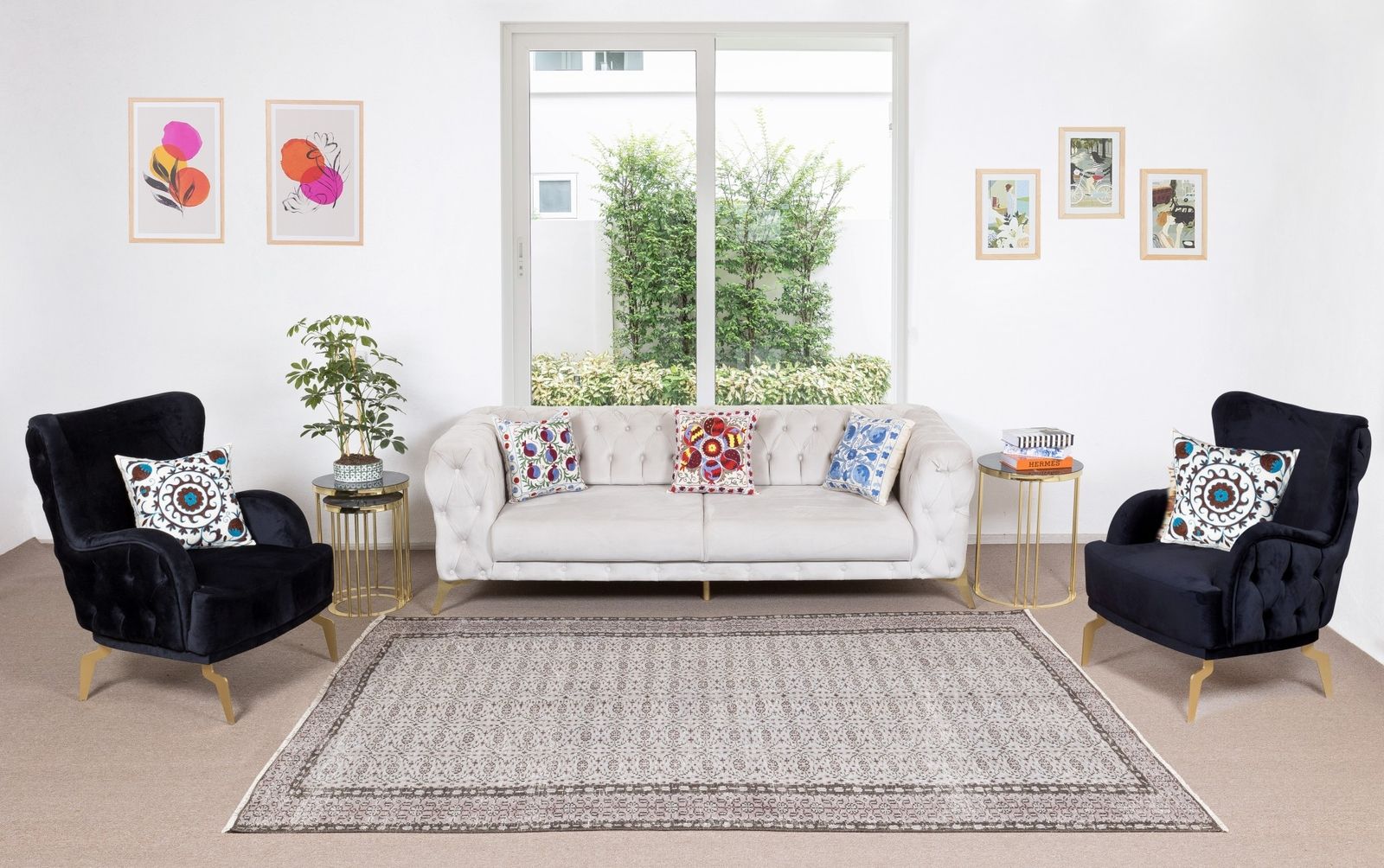 6.2x9 Ft Handmade Vintage Turkish Area Rug Over Dyed In Gray 4 Modern Interiors photo furniture