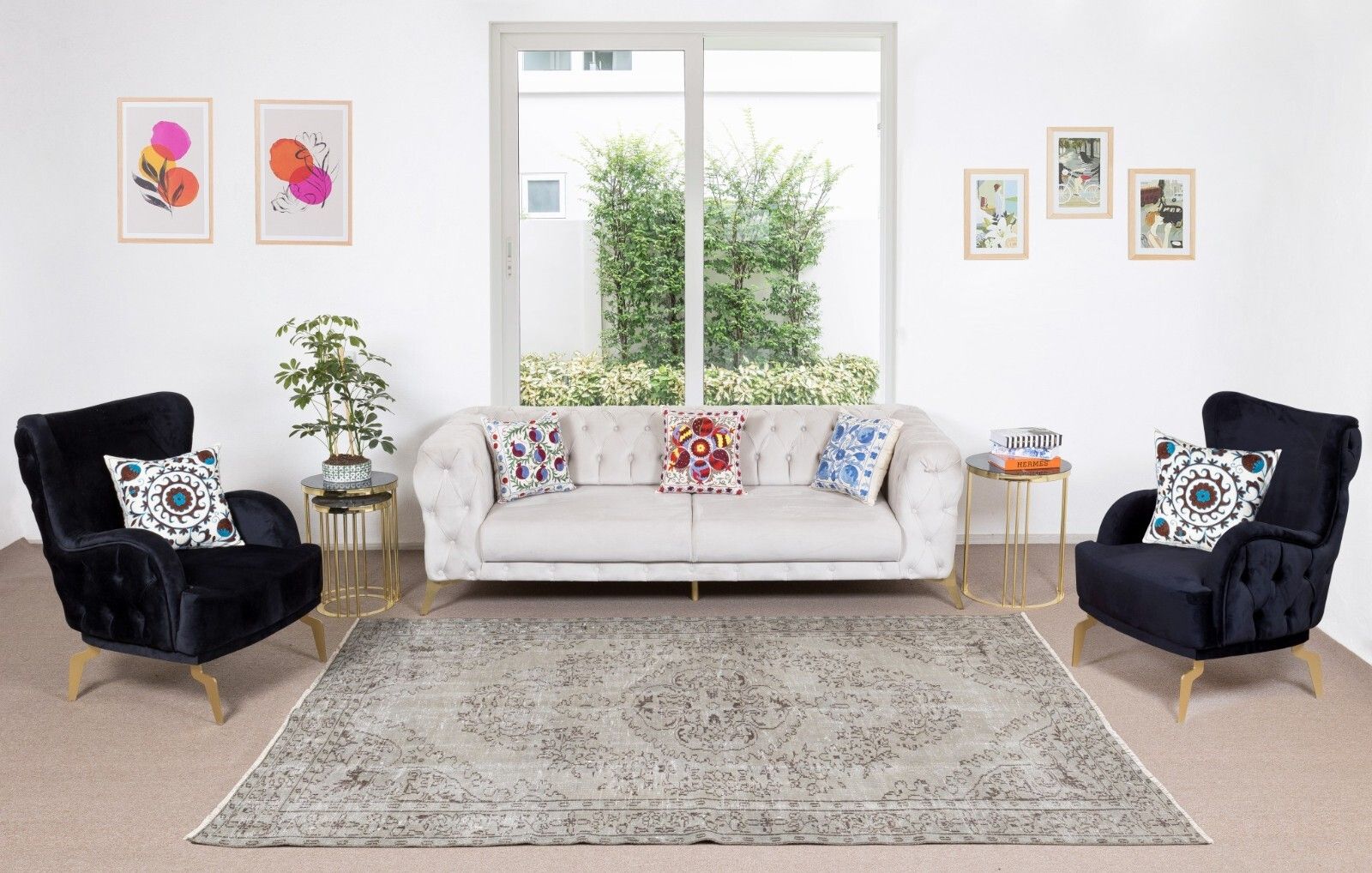 6x9 Ft Handmade Vintage Turkish Area Rug Over Dyed In Gray 4 Modern Interiors photo furniture