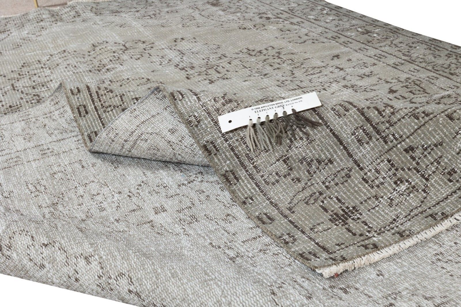 6x9 Ft Handmade Vintage Turkish Area Rug Over Dyed In Gray 4 Modern Interiors photo for sale