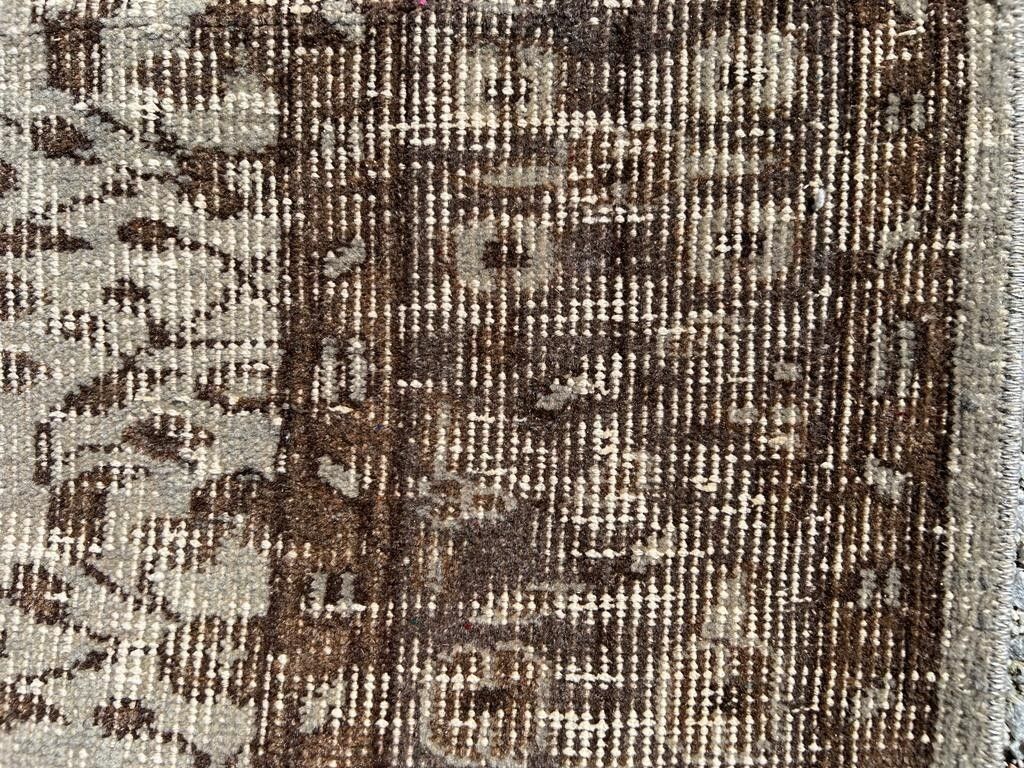 5.7x9 Ft Mid Century Floral Patterned Rug In Gray & Brown, Handknotted In Turkey photo vintage
