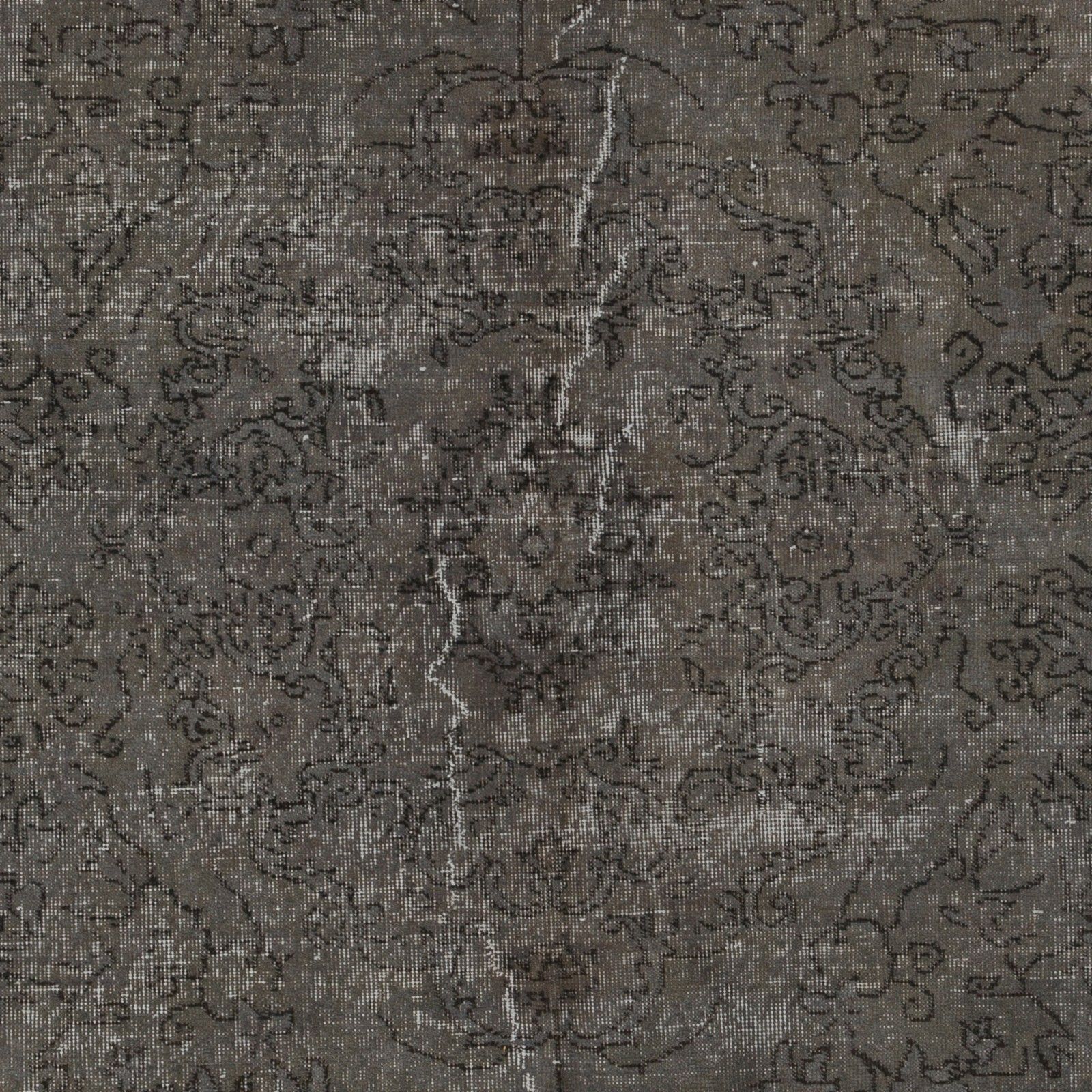 6.5x10 Ft Modern Handmade Turkish Area Rug, Contemporary Gray Over Dyed Carpet photo for sale