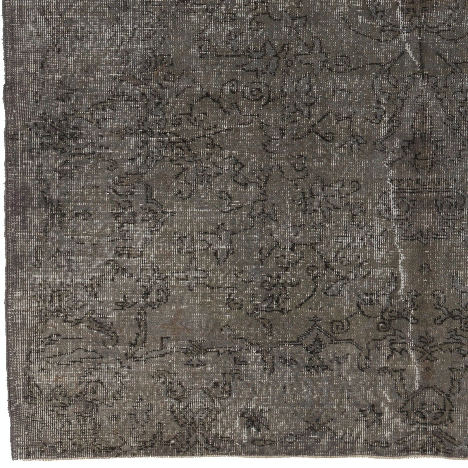 6.5x10 Ft Modern Handmade Turkish Area Rug, Contemporary Gray Over Dyed Carpet photo Textiles