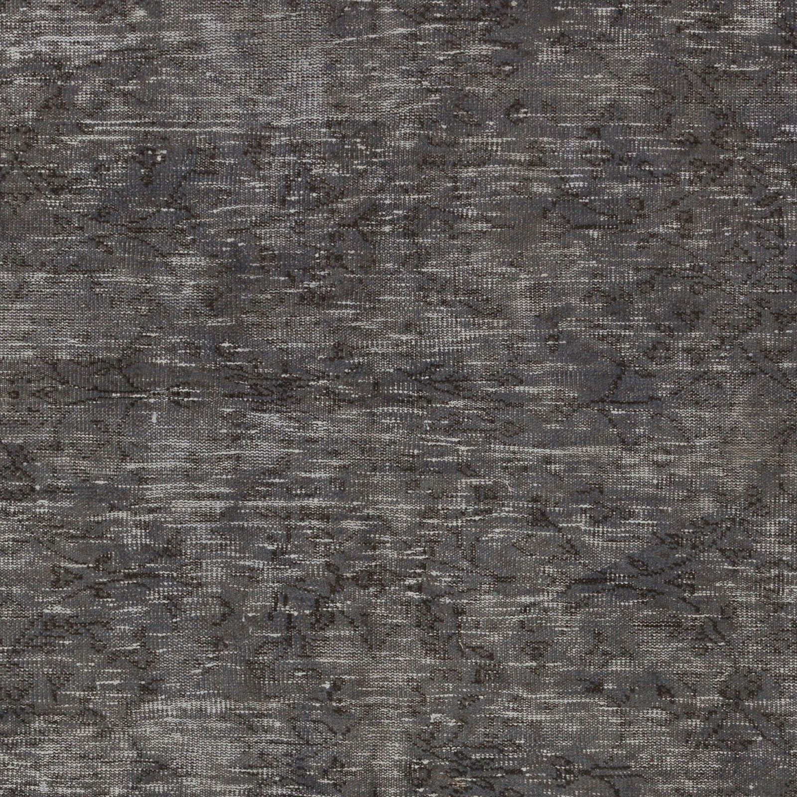6x9 Ft Distressed Vintage Area Rug Overdyed In Gray, Handknotted In Turkey photo 461.0
