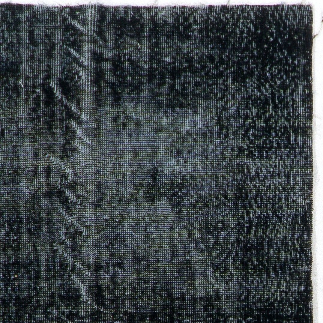 3.7x6.6 Ft Modern Accent Rug Overdyed In Solid Black, Handknotted In Turkey photo for sale