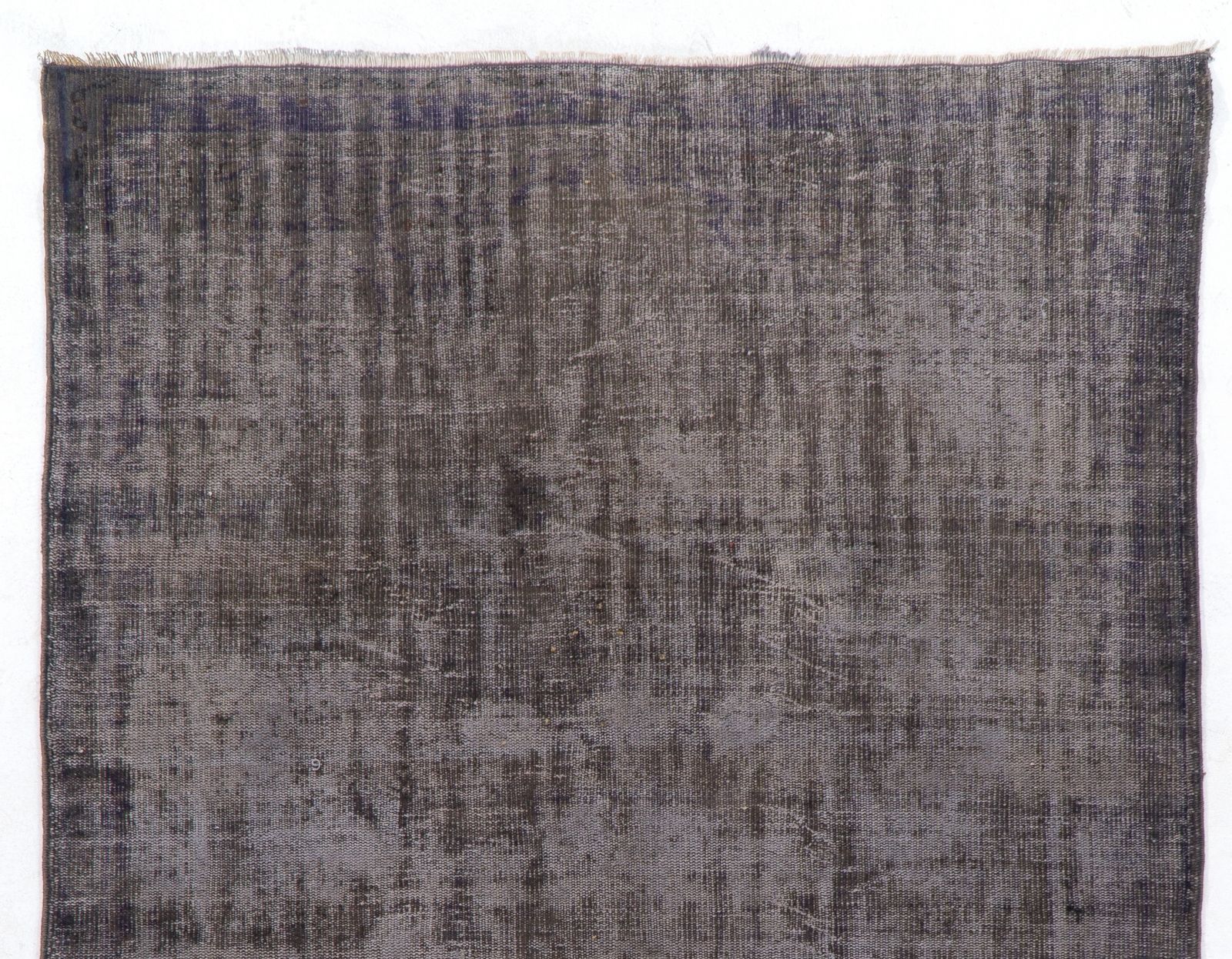 6.2x9.6 Ft Distressed Vintage Rug Overdyed In Gray, Handknotted In Turkey photo Textiles